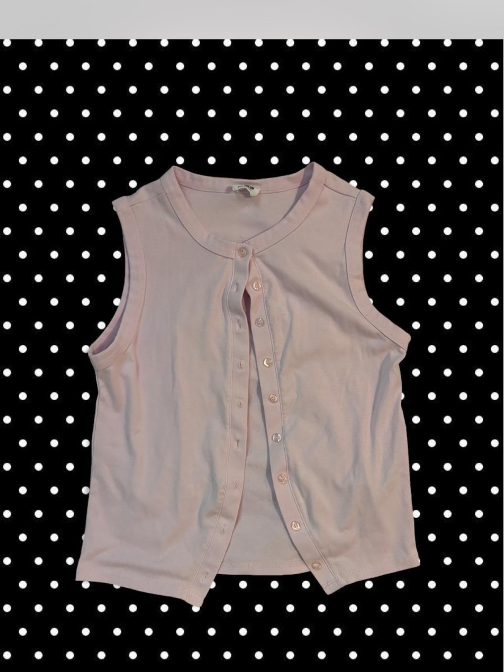 Cotton On Light Pink Sleeveless Button-Front Tank